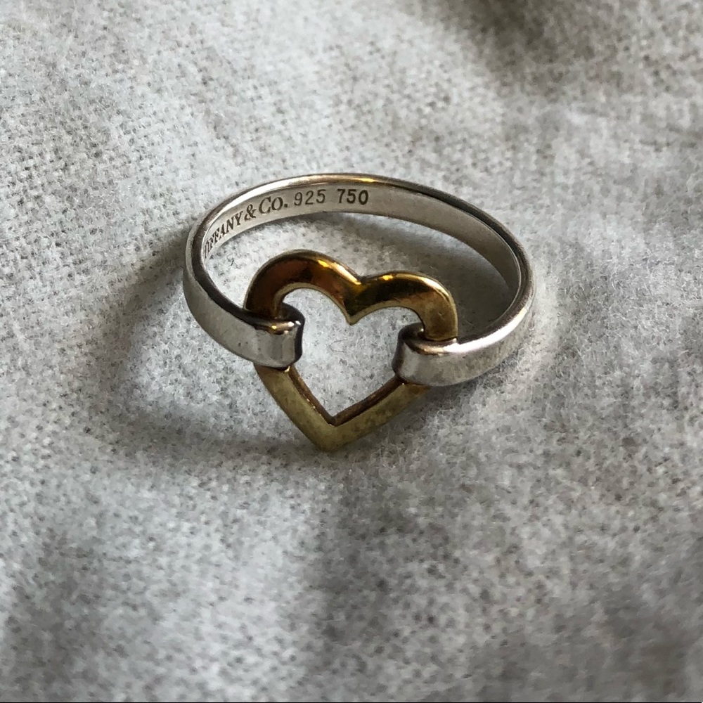 Authentic Tiffany & Co two tone heart ring